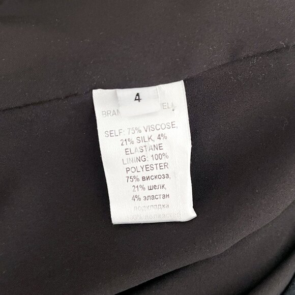 Brandon Maxwell The Nouveau Ruched Striped Crepe Mini Dress Black and Off-White - Picture 9 of 10